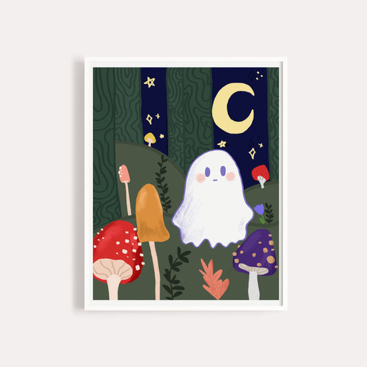 Mushroom Ghostie Art Print