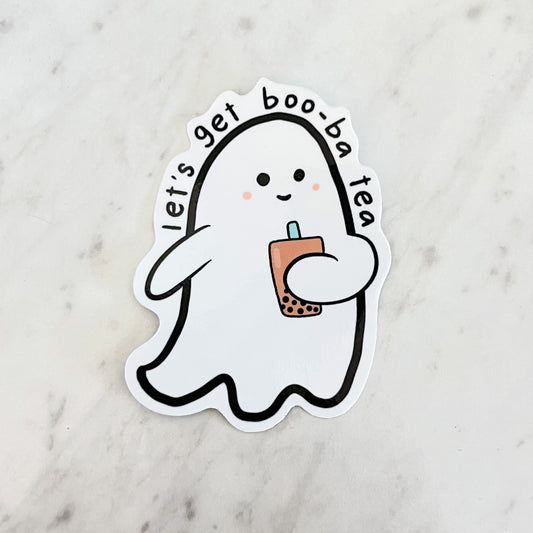 Let's Get Boo-ba Tea Waterproof Sticker