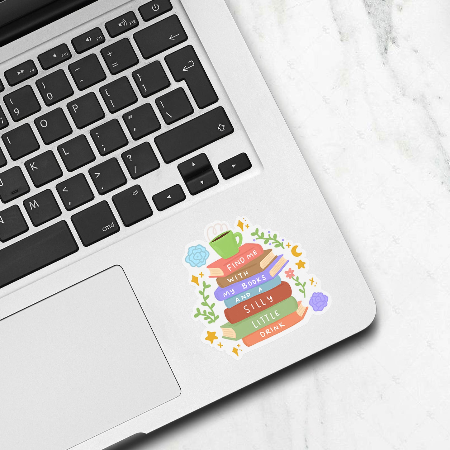 Book & Coffee Lovers Waterproof Sticker